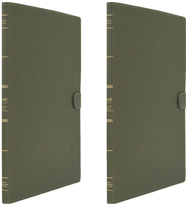 인디 가띠 클리어파일 20매, 올리브, 2개