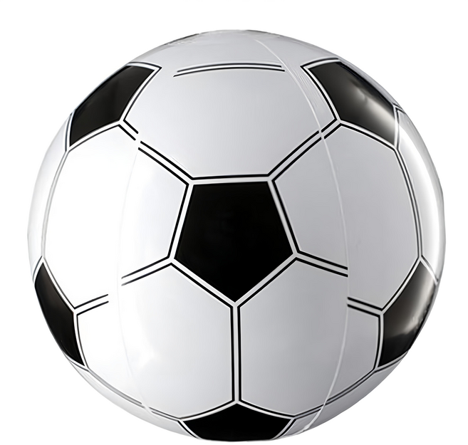 台灣製 足球檢驗合格 16吋 加厚沙灘球 兒童充氣玩具, 黑色 + 白色, 1個