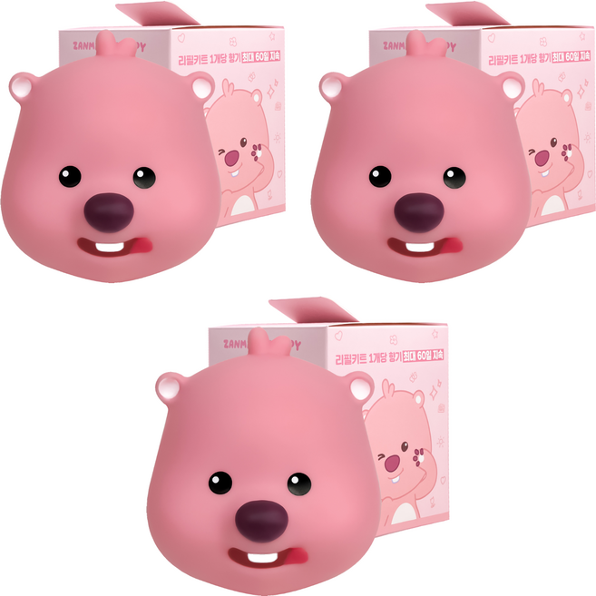 벨르아망 잔망루피 빅페이스 차량용 방향제 군침루피, 3개, 미드섬머나잇