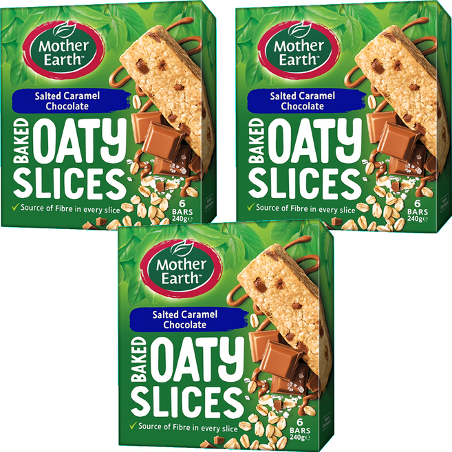 Mother Earth 烘焙燕麥棒 薄鹽焦糖巧克力, 240g, 3盒