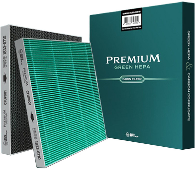 필터포유 프리미엄 그린헤파 자동차 에어컨 히터 필터 QM3 XM3 캡처 클리오, CFUP014, 1개