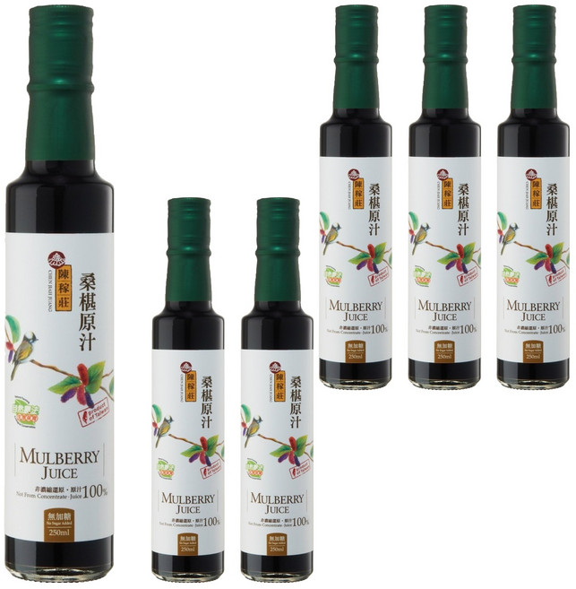 陳稼莊 桑椹原汁 無糖, 250ml, 6瓶