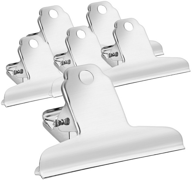 므라반 스테인리스 서류 집게, 7.5cm, 6개입, 1개