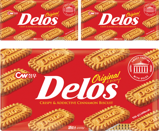청우식품 델로스 오리지날 쿠키, 630g, 3개