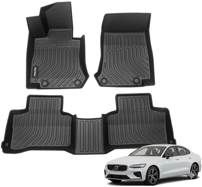 더존 입체포집 TPE 카매트 세트, 볼보 S60 2019년~2025년, 올블랙