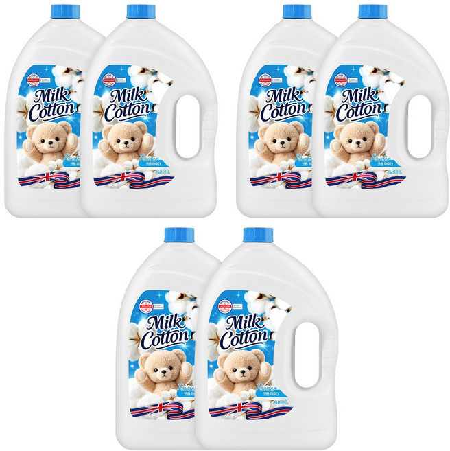 밀크코튼 섬유유연제 파우더 코튼 파우더향 본품, 3.06L, 6개
