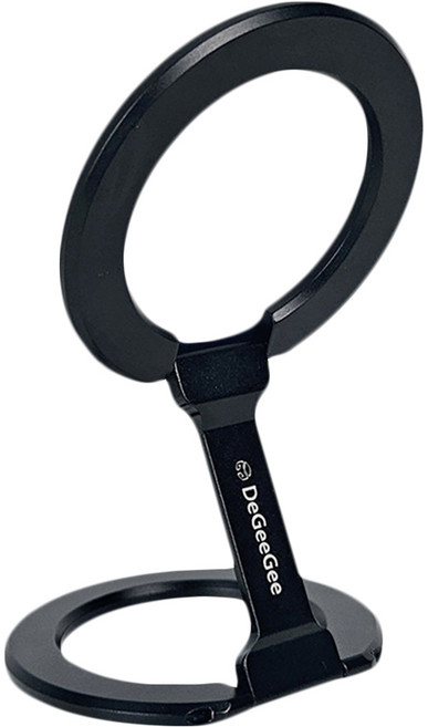 DGG MagSafe 可折疊雙環手機支架, 金屬黑, 1個