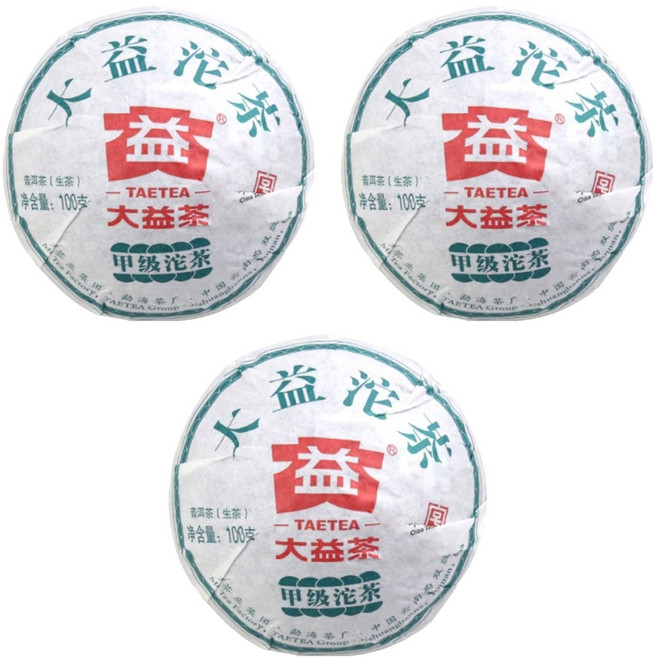 대익차 보이차 갑급타차 생차, 100g, 3개, 1개입