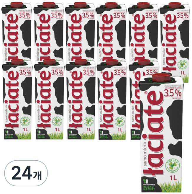 와치아테 멸균 우유 3.5%, 1L, 24개