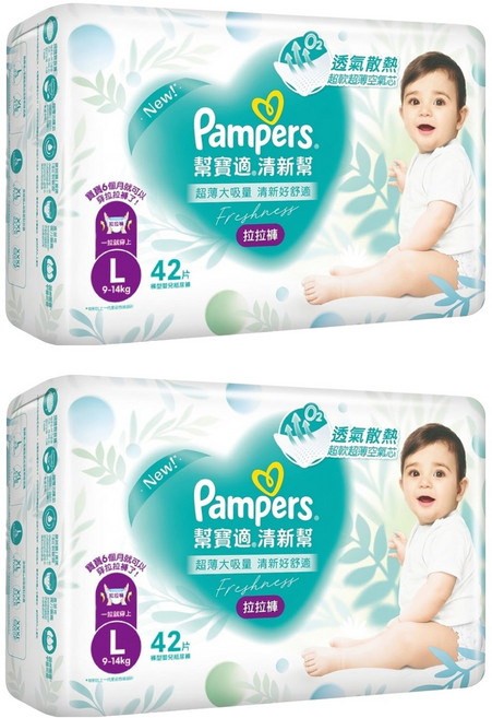 Pampers 幫寶適 原廠公司貨 清新幫拉拉褲/尿布 9~14kg, L, 84片