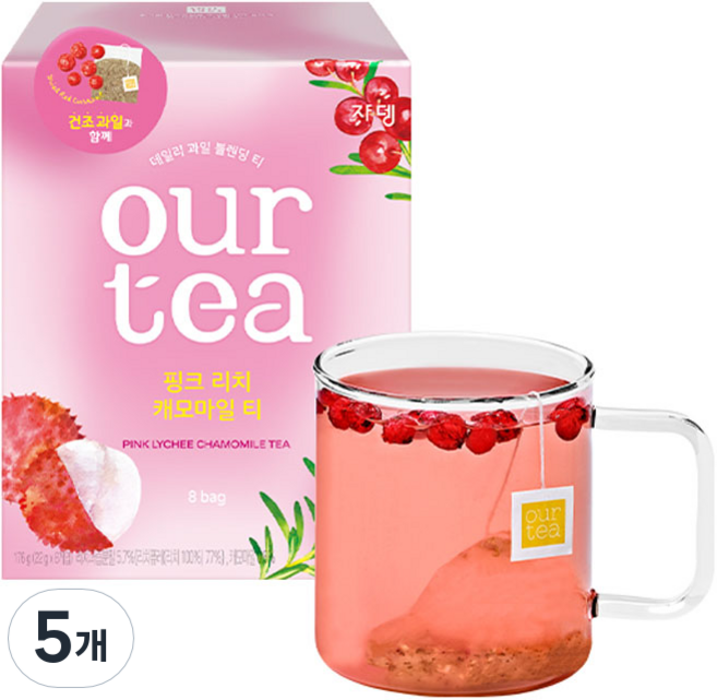 아워티 핑크 리치 캐모마일 티, 22g, 8개입, 5개