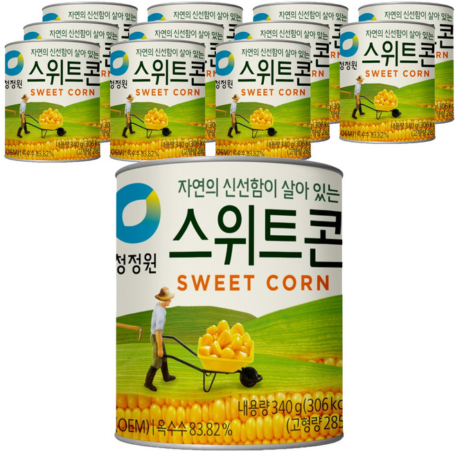 청정원 스위트콘 통조림, 340g, 12개