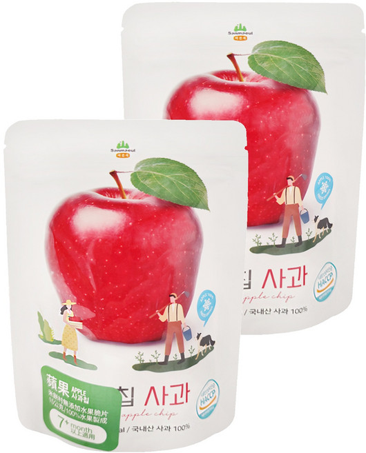 Ssalgwaja 米餅村 無添加寶寶水果脆片, 15g, 2包