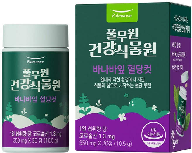 풀무원건강식물원 바나바잎 혈당컷 10.5g, 1개, 30정