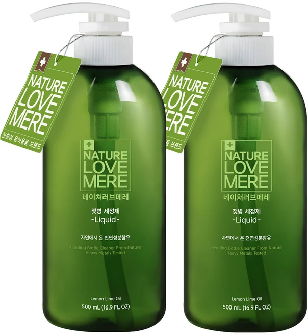 네이쳐러브메레 액상 용기 젖병세정제 레몬향, 500ml, 2개 - 쿠팡