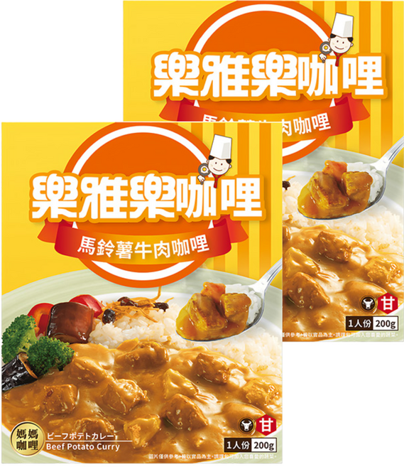 樂雅樂 馬鈴薯牛肉咖哩, 200g, 2盒