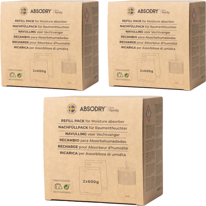 ABSODRY by TORRBOLLEN Everbrand 乾乾好除濕劑 補充包 Series 6適用, 1.2kg, 3盒