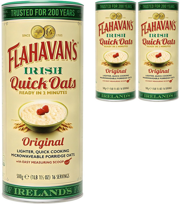 플라하반 퀵오리지날 오트밀 드럼, 500g, 3개