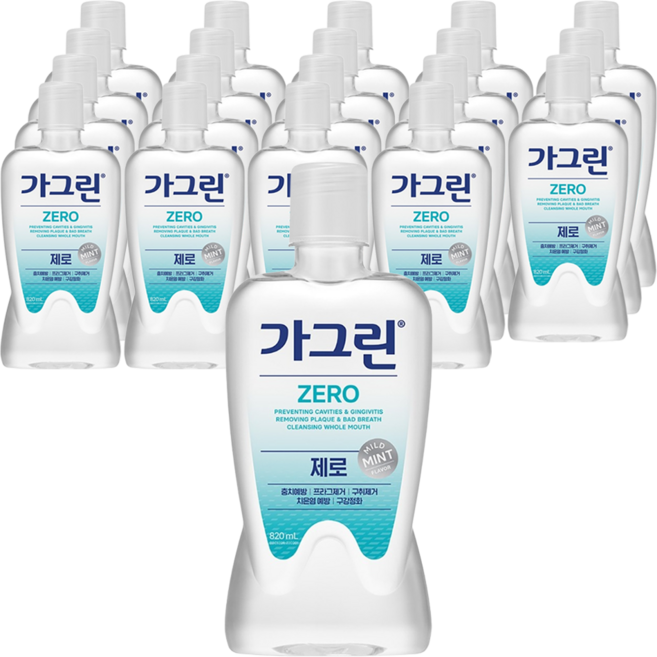가그린 제로 구강청결제, 820ml, 20개