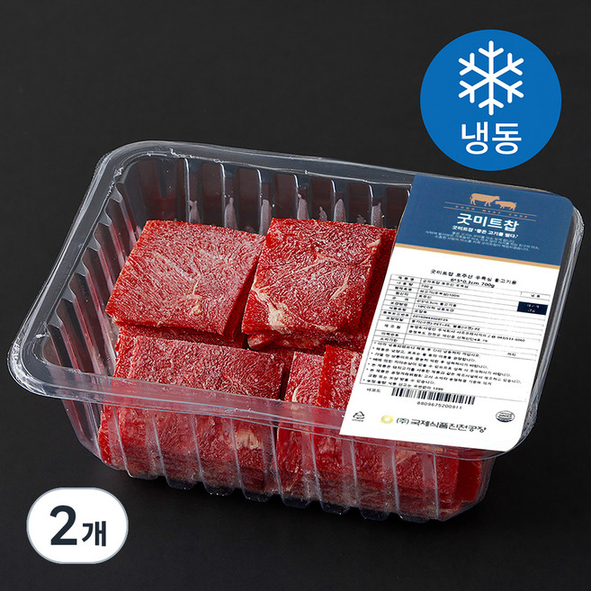 굿미트찹 호주산 우목심 불고기용 6 x 5 x 0.3 cm (냉동), 700g, 2개