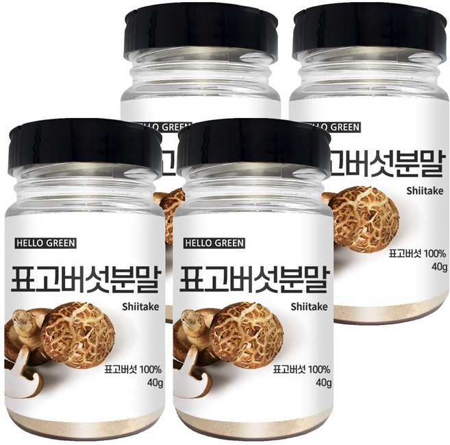 헬로우그린 국산 표고버섯 분말 통, 40g, 4개