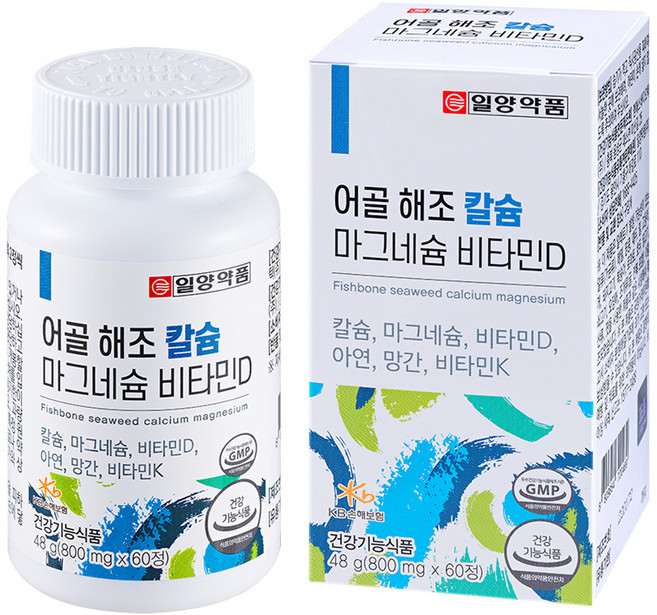 일양약품 어골 해조 칼슘 마그네슘 비타민D 비타민K, 48g, 1개