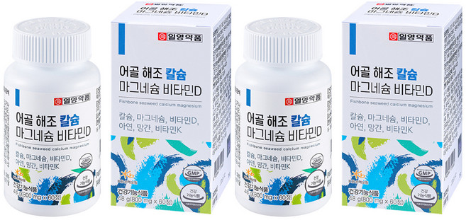 일양약품 어골 해조 칼슘 마그네슘 비타민D 비타민K, 48g, 2개