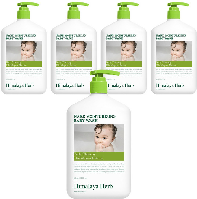 나드 모이스처 베이비 워시, 600ml, 5개