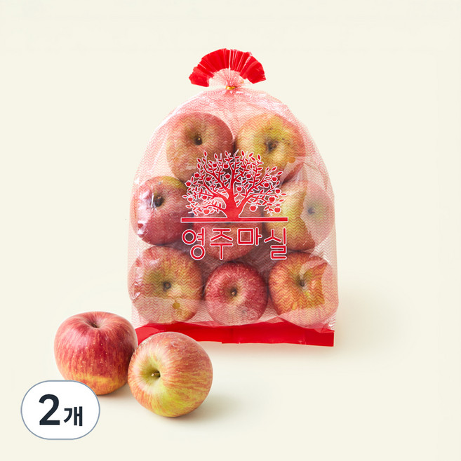 영주마실 못난이 사과 소과 8~10개입, 1.5kg, 2개
