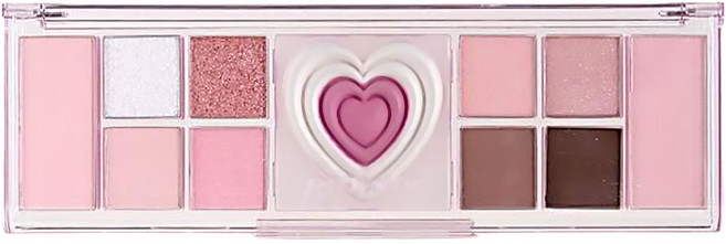 PERIPERA 10+1 愛心眼影調色盤, 04春日櫻花 夢幻之夜系列, 1個