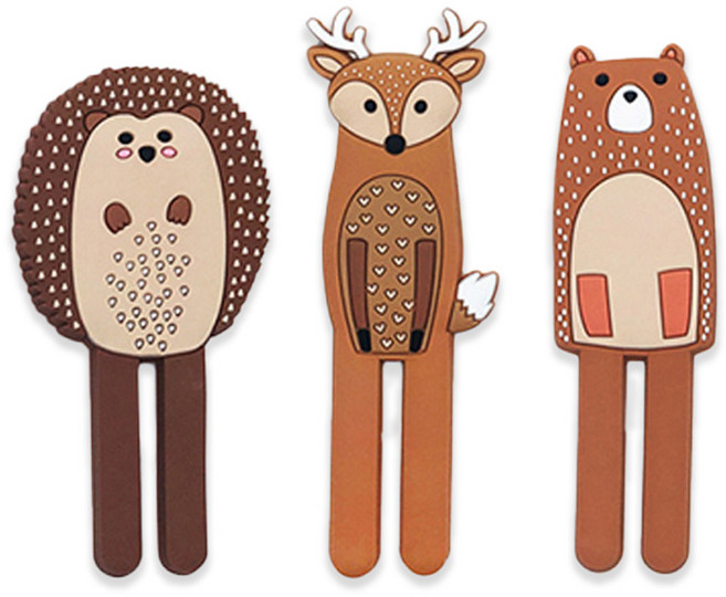 리에르 귀여운 숲속동물 자석 마스크걸이 3종세트, 사슴, 고슴도치, 곰돌이, 1세트
