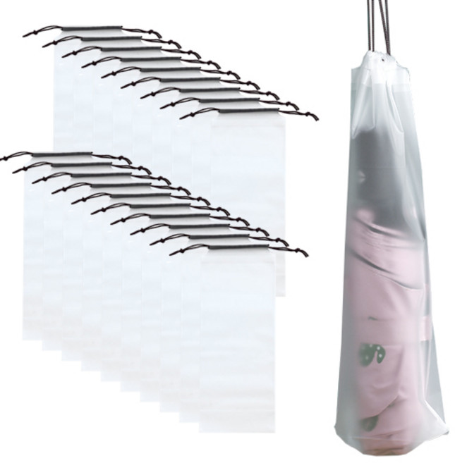 디오셀 방수 우산 파우치 세트, 투명, 20개