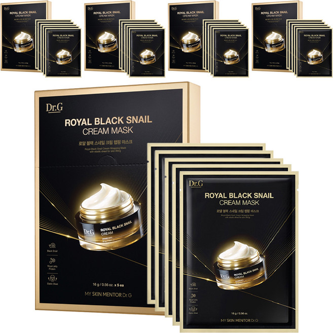 닥터지 로얄 블랙 스네일 크림 마스크, 5개입, 5개
