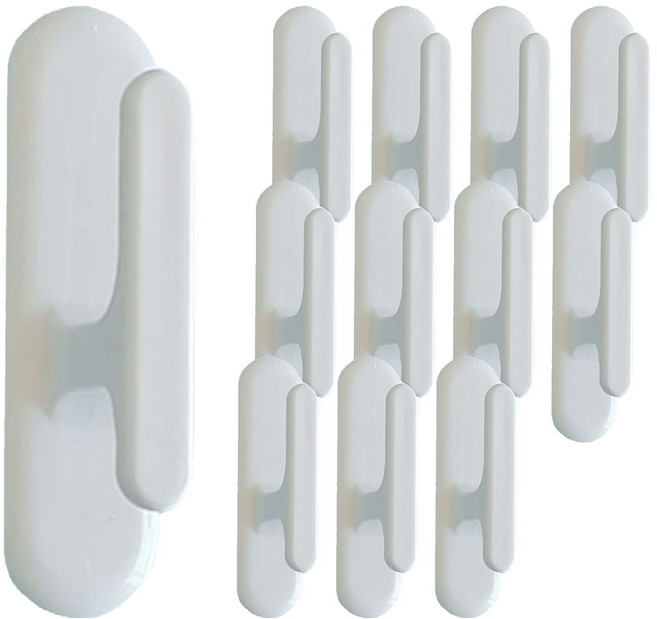 생활살림 벽부착 다용도 홀딩 후크, 화이트, 12개