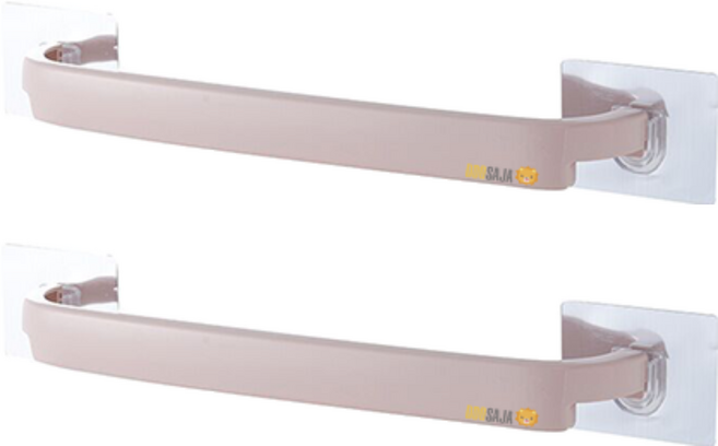 또사자 무타공 수건걸이 부착형, 핑크, 2개