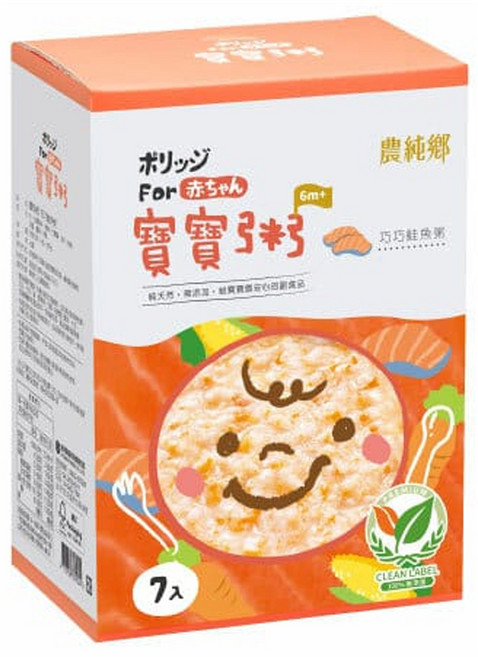 農純鄉 巧巧鮭魚粥 6個月以上 7包, 1.05kg, 1盒