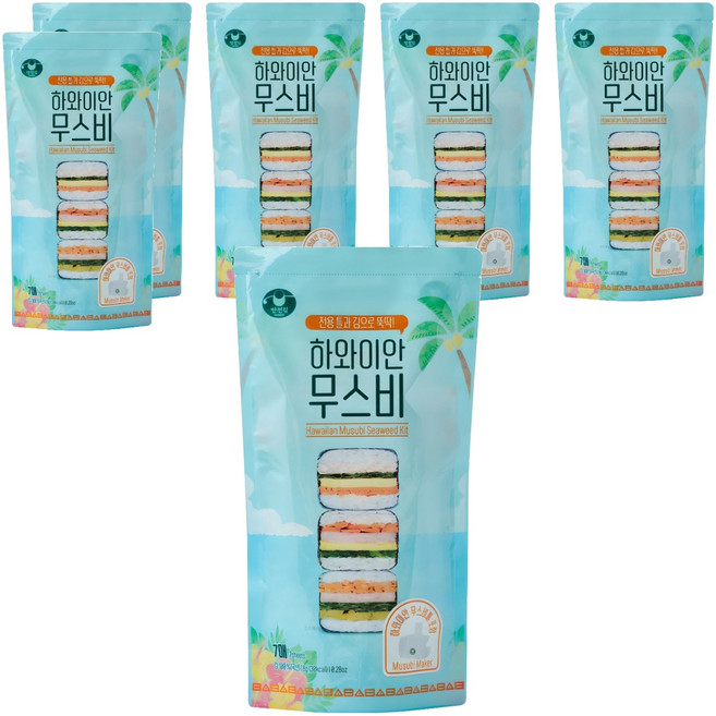 만전김 하와이안 무스비 키트, 8g, 6개