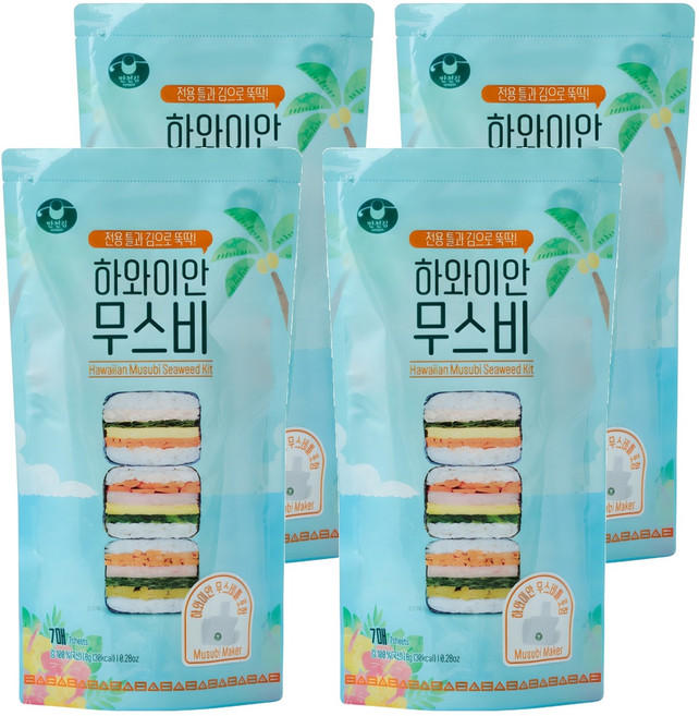 만전김 하와이안 무스비 키트, 8g, 4개