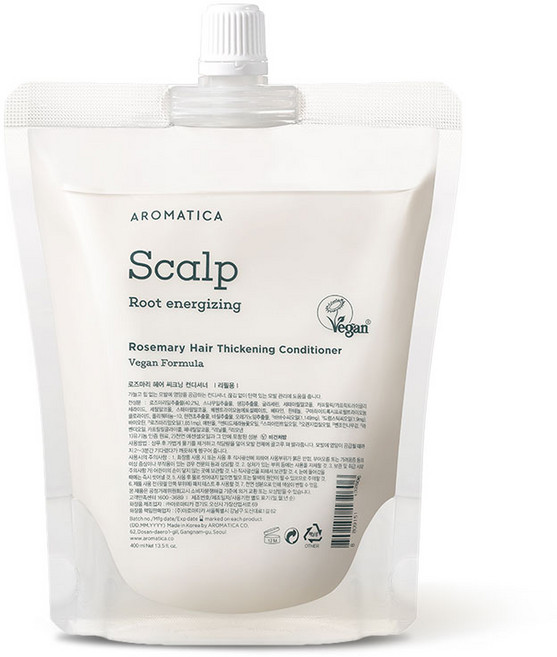 아로마티카 로즈마리 헤어 씨크닝 컨디셔너 리필, 400ml, 1개