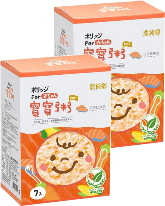 農純鄉 巧巧鮭魚粥 6個月以上 7包, 1.05kg, 2盒