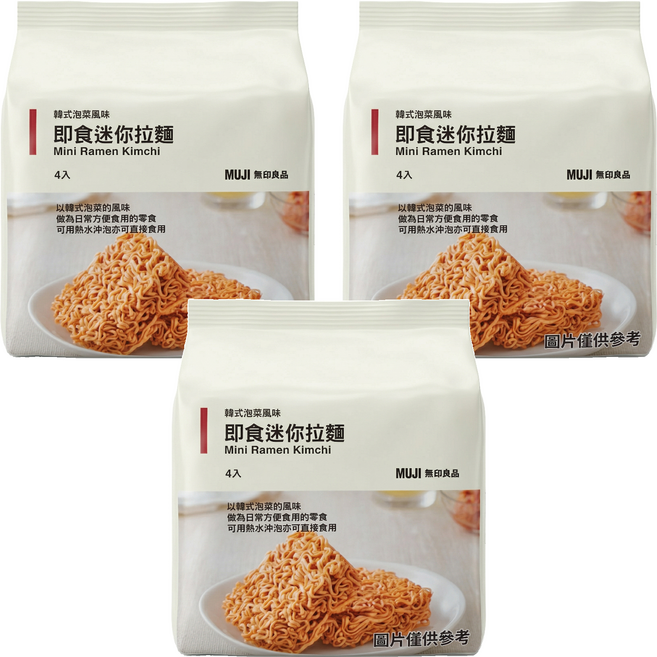 MUJI 無印良品 即食迷你拉麵 韓式泡菜風味 120g, 12包