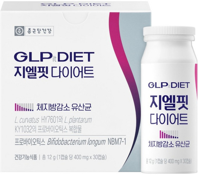 종근당건강 지엘핏 다이어트 유산균, 30정, 1개