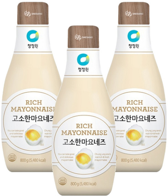 청정원 고소한 마요네즈, 800g, 3개
