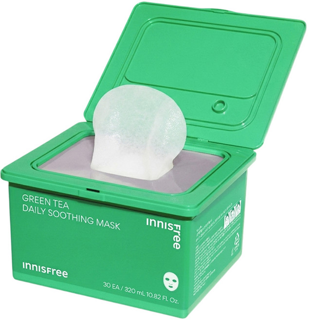 INNISFREE 綠茶每日保濕舒緩面膜, 1個, 30入