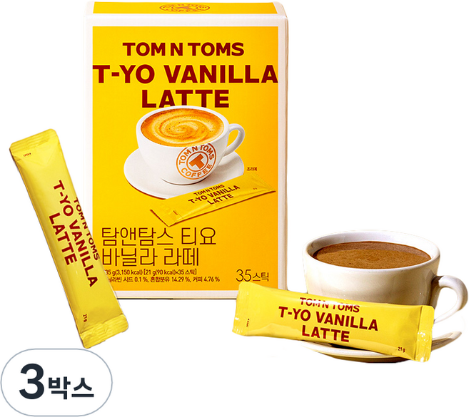 탐앤탐스 티요 바닐라 라떼, 21g, 35개입, 3박스