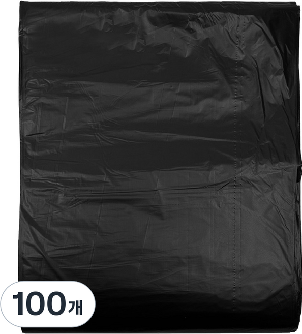 월드크린 분리수거 배접 비닐봉투 검정, 80L, 100개