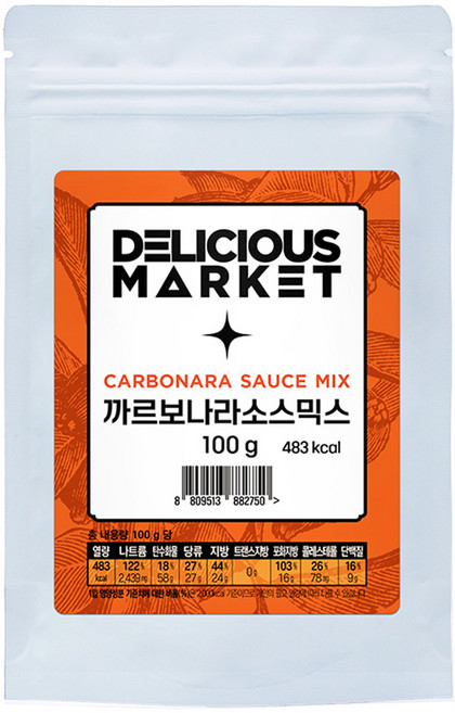 딜리셔스마켓 까르보나라 소스믹스, 100g, 1개