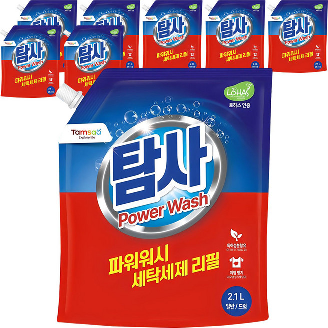 탐사 파워워시 세탁세제, 2.1L, 8개