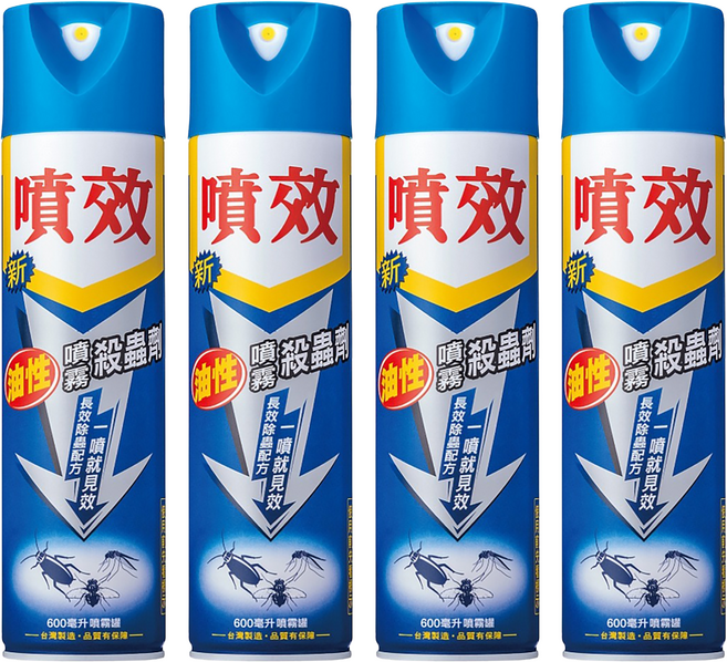 噴效 油性噴霧殺蟲劑, 4瓶