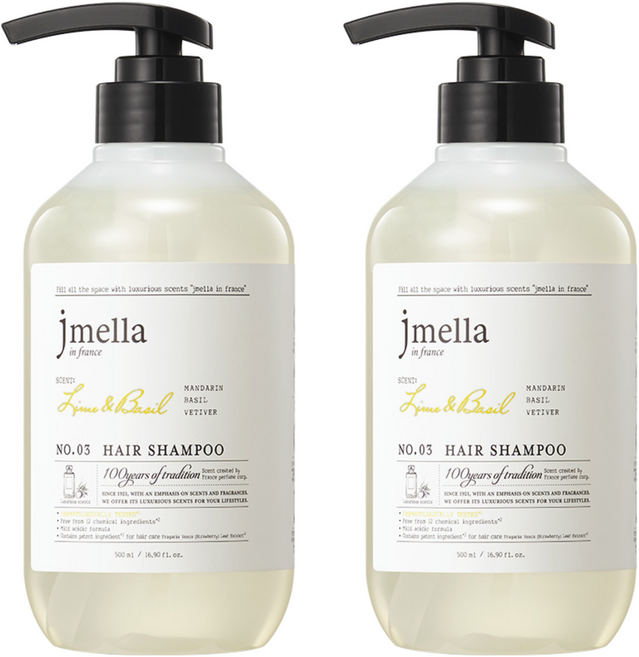 jmella 法式香氛洗髮精 青檸羅勒, 2瓶, 500ml